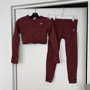 Gymshark Maroon Activewear Set